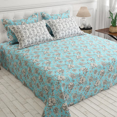 TEAL ROSES XARA BED SHEET SET
