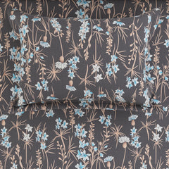 DARK FLORAL SATEEN BED SHEET