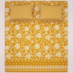 MUSTARD FLORAL XARA BED SHEET SET