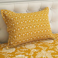 MUSTARD FLORAL XARA BED SHEET SET