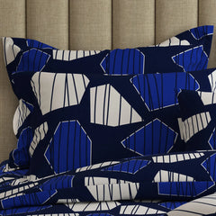Sateen 8 Pcs King Quilt Cover Set Bedsheet 9081-Blue