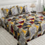 Grey Marble Geometric Sateen Bed Sheet Set