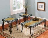 Velvet lazer 3pcs runner set (Dark Camel)