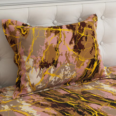 BRONZE MARBLE SATEEN BED SHEET SET