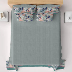 COASTAL FLORA SATEEN BED SHEET
