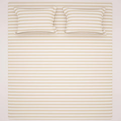 CLASSIC BEIGE STRIPE Sateen Bed Sheet Set