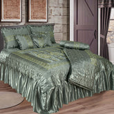 Silk Embroidered 9 pcs bridal set D#3 (Grey)