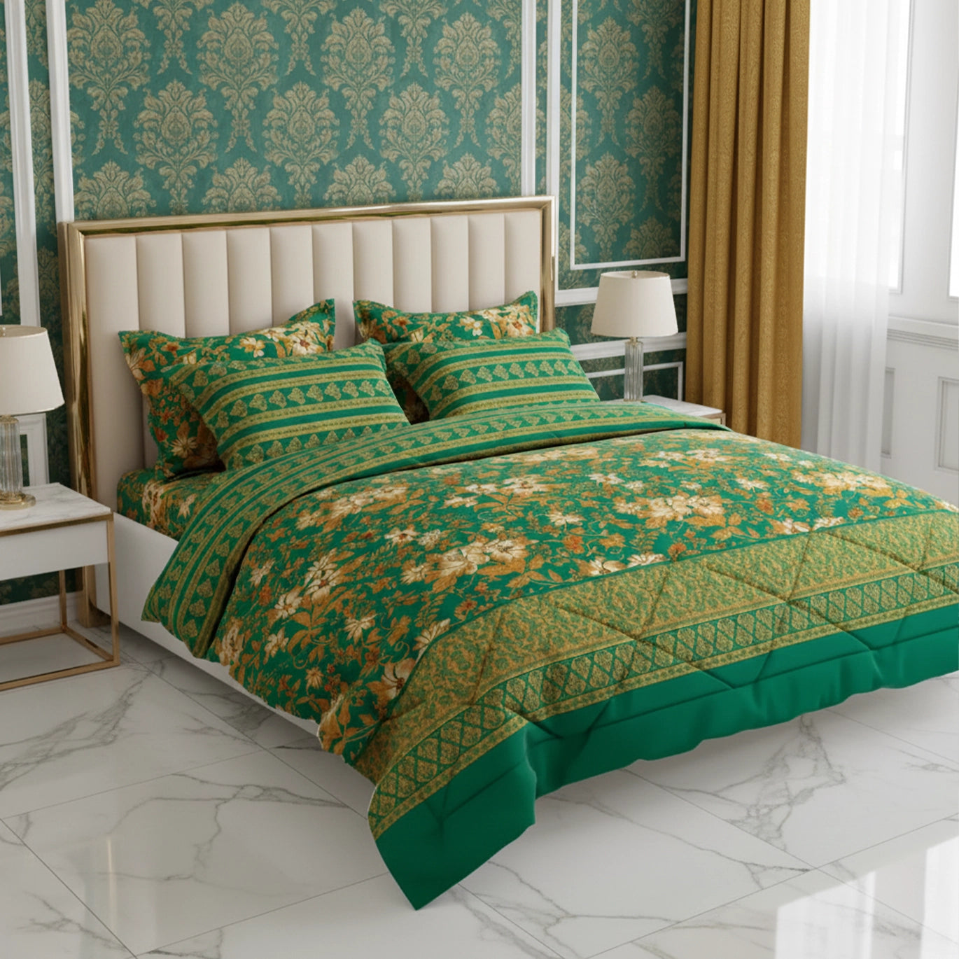 GREEN ELEGANCE 6-Pcs Comforter Set