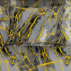 GREY MARBLE Sateen Bed Sheet Set