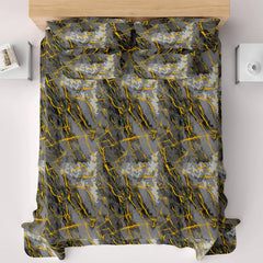 GREY MARBLE Sateen Bed Sheet Set