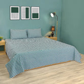 ZIG ZAG (GREEN) COTTON PERCALE BED SHEET