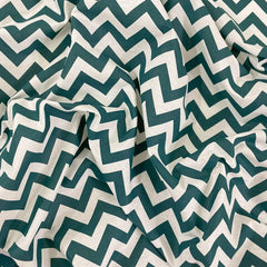 ZIG ZAG (GREEN) COTTON PERCALE BED SHEET