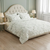 IVORY LEAF SATEEN 6-Pcs COMFORTER SET