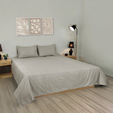 GAINSBORO GREY COTTON SATIN STRIPE BED SHEET