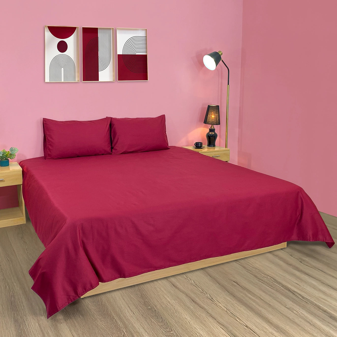 Bold Crimson Cotton Satin