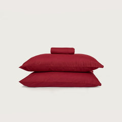 Bold Crimson Stripe Cotton Satin Bed Sheet