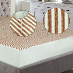 Water Proof Mattress Protector Stripe (Brown)