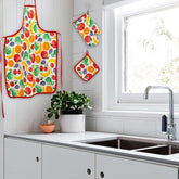 Kitchen Apron Quilted 6 Pcs Set (Fruits)