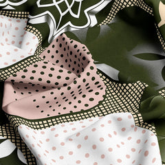 PATCHWORK GREEN SATEEN BED SHEET SET