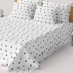 WHITE AURA Sateen Bed Sheet Set