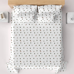 WHITE AURA Sateen Bed Sheet Set