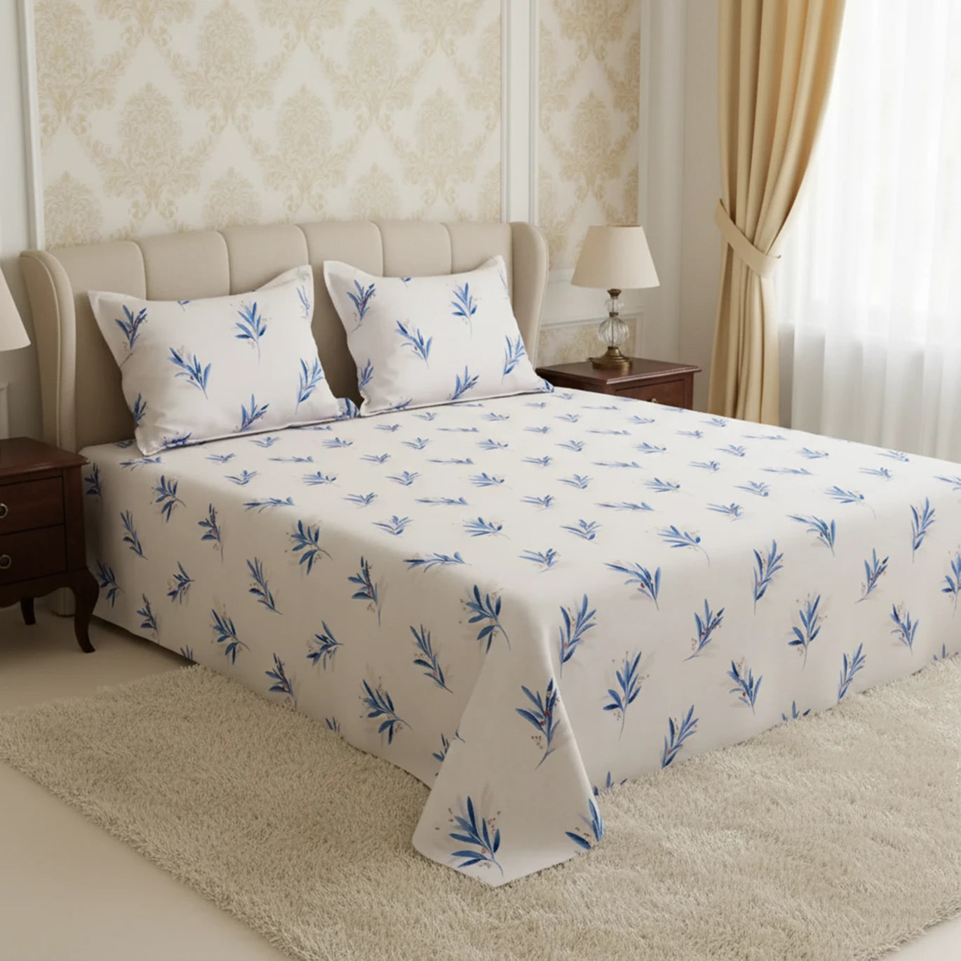 Sateen Bed Sheet Set - 9449