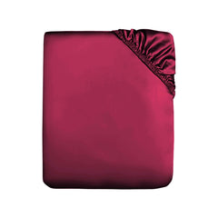 CRIMSON RED SILK BED SHEET