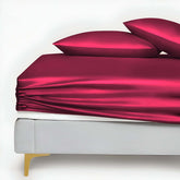 CRIMSON RED SILK BED SHEET