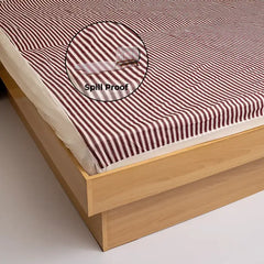 Water Proof Mattress Protector Stripe (Red)