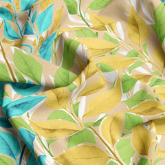 YELLOW LEAF / GEOMETRIC Xara Fitted Bed Sheet Set