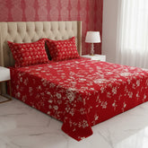 CHIC RED XARA BED SHEET SET