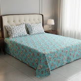 TEAL ROSES XARA BED SHEET SET