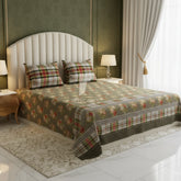 Xara Brown Floral Bed Sheet Set