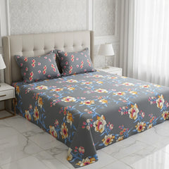 Xara Floral Grey Bed Sheet Set