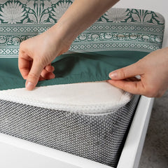 Xara Green Floral Fitted Bed Sheet Set