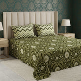 Xara Green Zigzag Chevron Bed Sheet Set