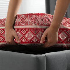 Xara Red Geometric Fitted Bed Sheet Set