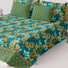OPULENT TEAL FOLIAGE Xara Bed Sheet