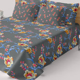 Xara Floral Grey Bed Sheet Set