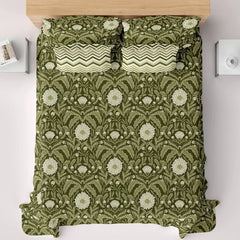 Xara Green Zigzag Chevron Bed Sheet Set