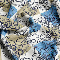 Xara Light Blue/Grey Geometric Floral Bed Sheet Set - 8161-8162