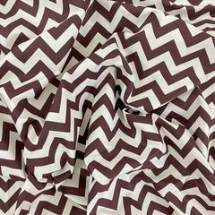 ZIG ZAG (BROWN) COTTON PERCALE BED SHEET