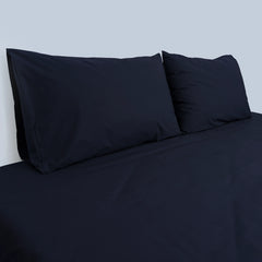 RHS Luxury Cotton Percale Dyed Bedsheet (Navy Blue)