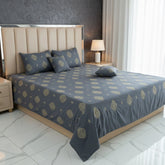 RHS 5 pcs Embroidered Bedsheet Set (Grey)