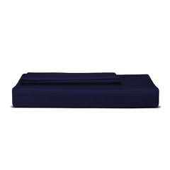 Deep Midnight Blue Stripe Cotton Satin Bed sheet