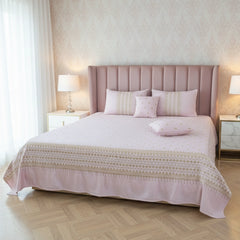 RHS 5 pcs Embroidered Bedsheet Set (Pink)