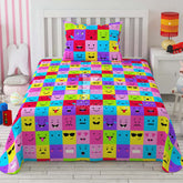 Sateen Gray Emoji Bed Sheet Set - 6797