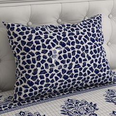 Xara Ink Blue Grey Floral Bed Sheet Set - 7090-7091