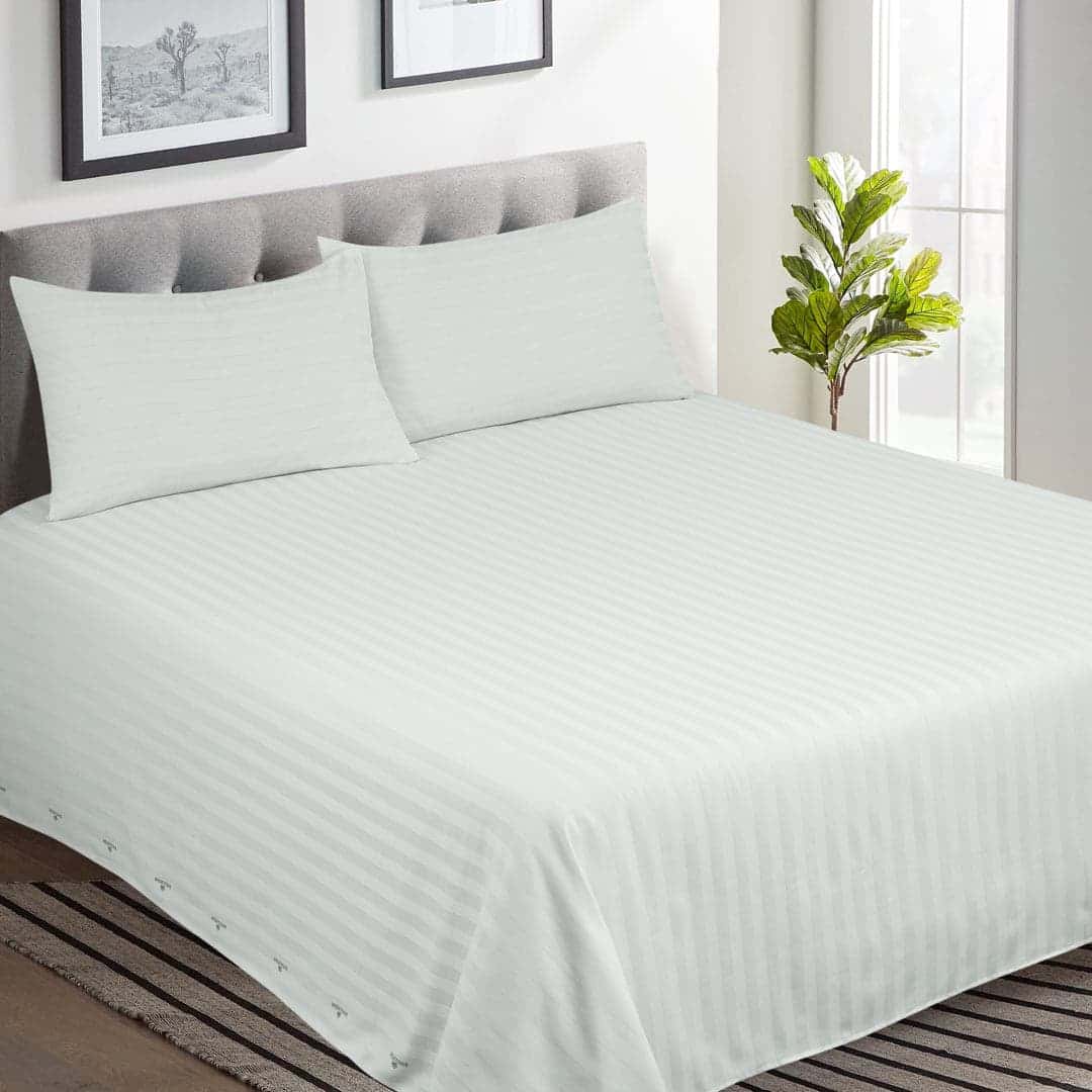 Luxury Cotton Satin Stripes (White)