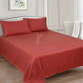 Luxury Cotton Satin bedsheet (Maroon Lining)